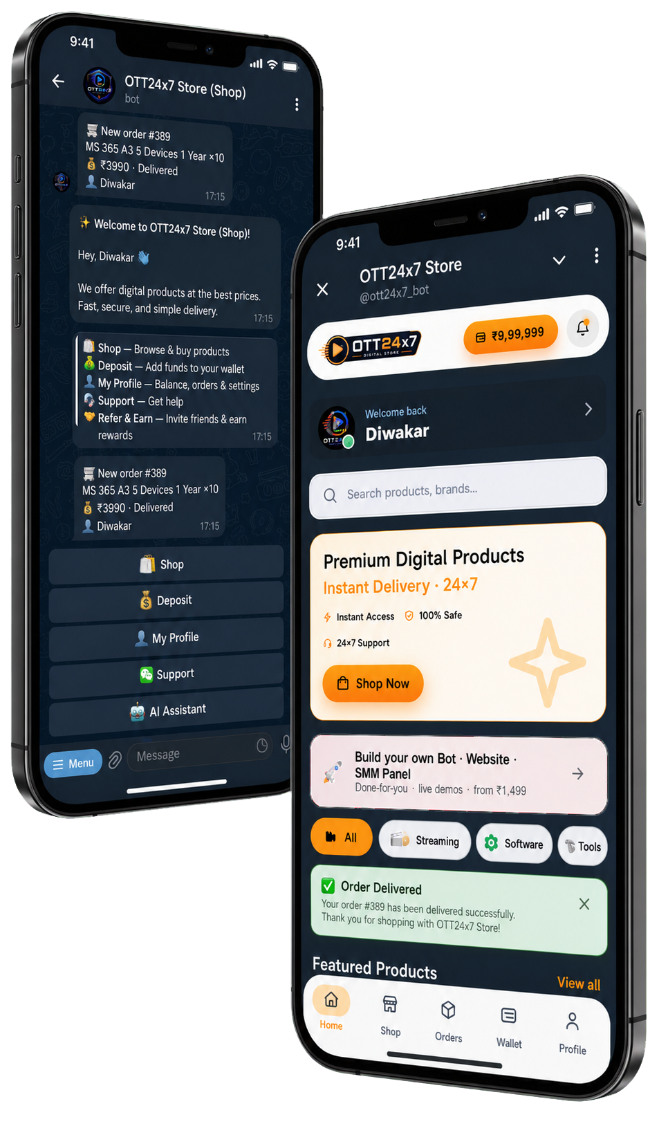 Realistic AutoStore24 mobile Telegram store
